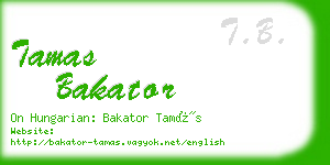 tamas bakator business card